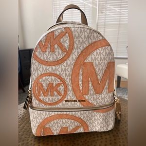 Michael Kors Rhea Cream Peach Backpack